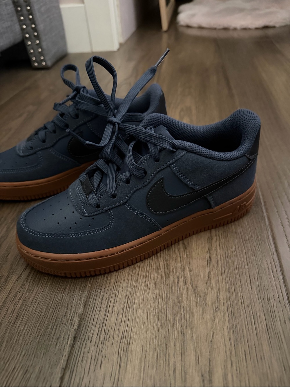Nike Navy and Black Low-Top Sneakers with Gum Sole